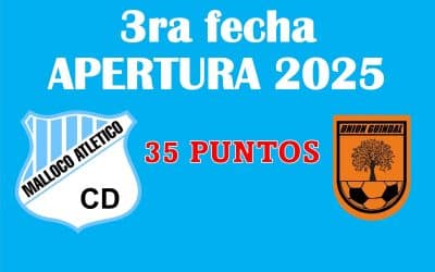 Tercera fecha jugada y obtuvimos 35 puntos ante Unión Guindal Campeonato de Apertura 2025